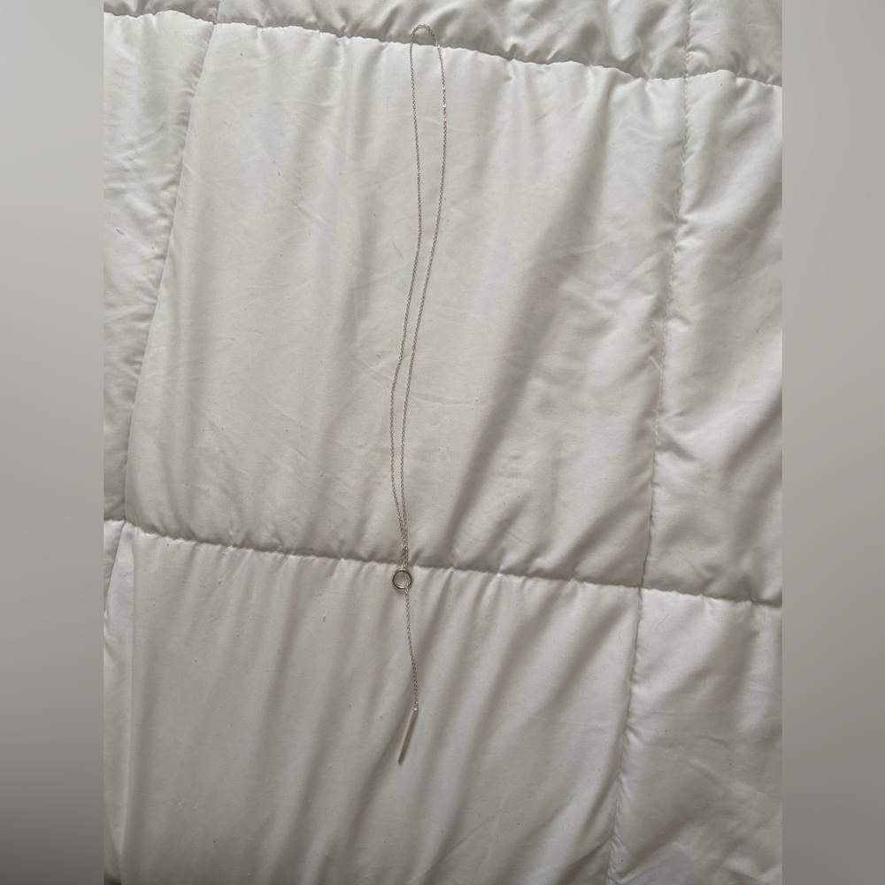 Sterling silver bar and circle lariat